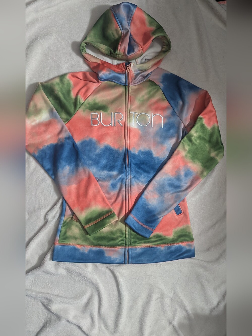 Burton Black and White Logo Patch Fleece Hoodie